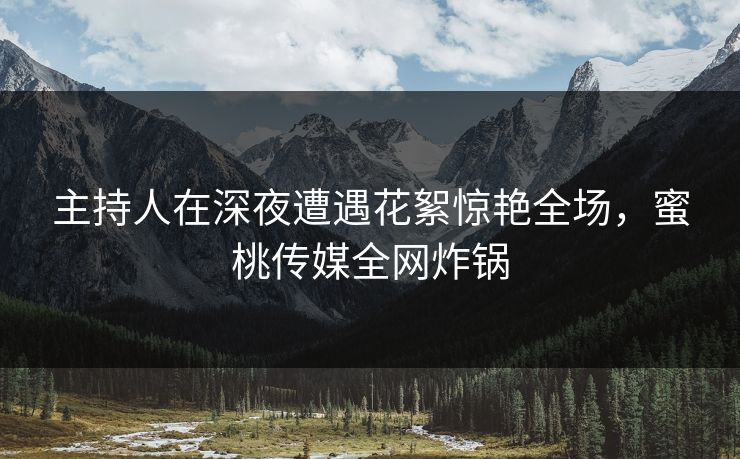 主持人在深夜遭遇花絮惊艳全场,蜜桃传媒全网炸锅 主持人在深夜遭遇花絮惊艳全场,蜜桃传媒全网炸锅