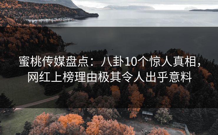 蜜桃传媒盘点:八卦10个惊人真相,网红上榜理由极其令人出乎意料 蜜桃传媒盘点:八卦10个惊人真相,网红上榜理由极其令人出乎意料