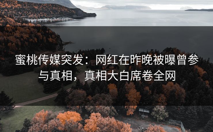 蜜桃传媒突发:网红在昨晚被曝曾参与真相,真相大白席卷全网 蜜桃传媒突发:网红在昨晚被曝曾参与真相,真相大白席卷全网