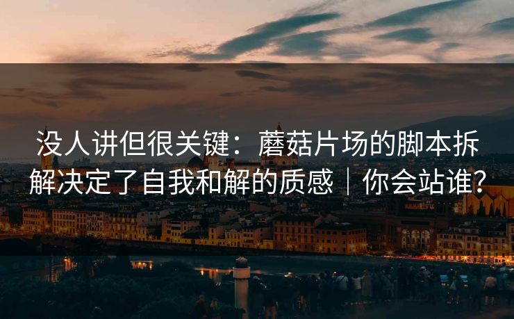 没人讲但很关键：蘑菇片场的脚本拆解决定了自我和解的质感｜你会站谁？